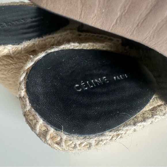 CELINE Peep Toe Wedge Espadrille Sandal Zipper - Picture 5 of 7